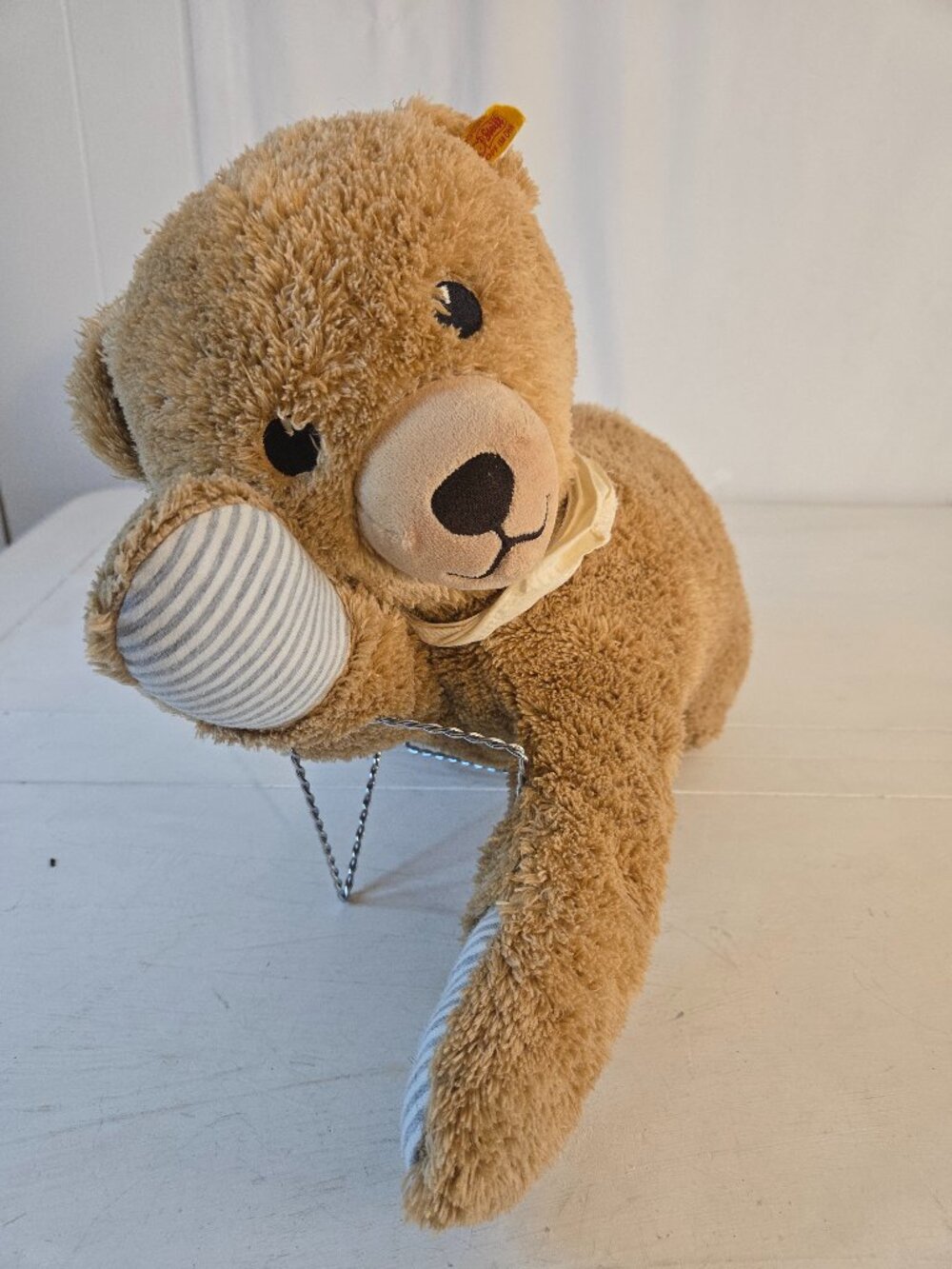 Steiff Large 20" Stuffed Sleep Well Baby Safe Bear Plush Toy Brown/Tan HTF